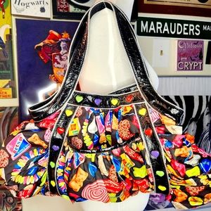 VINTAGE 2000's Betsey Johnson Betseyville Candyland Bubble Gum Heart Tote Purse